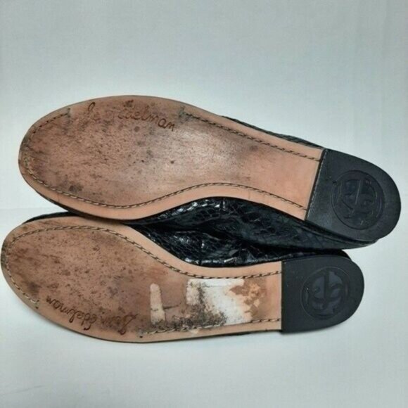 SAM EDELMAN Bina Ballet Flats Black Reptile Sz 6.5 M - Picture 11 of 12